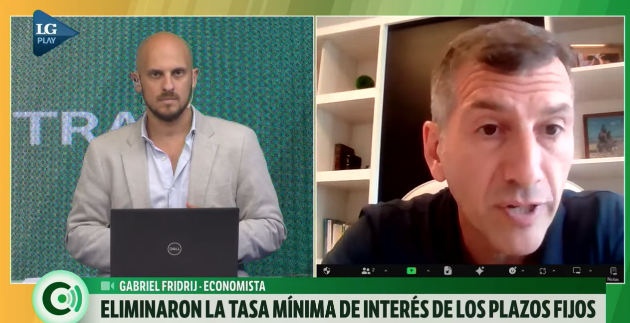 El Gobierno anunció la eliminación de la tasa mínima de interés de los plazos fijos. Nota en el canal de televisión «La Gaceta» 12/03/2024