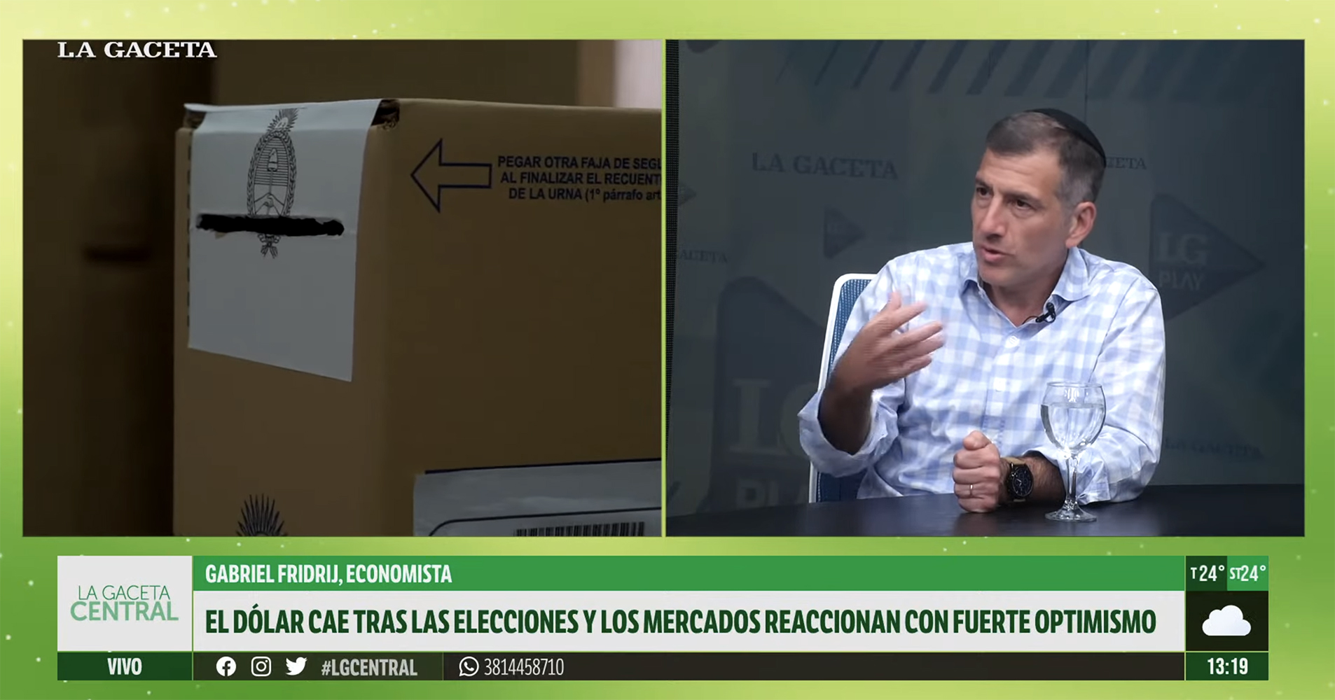 Expectativas económicas: “Es una segunda oportunidad para generar los cambios que faltan” / Nota en el canal de televisión «La Gaceta» de Tucumán 27/10/2025